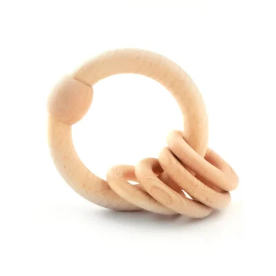 Wooden Natural Ring Rattle